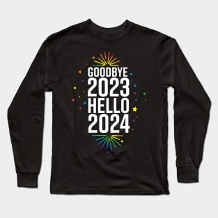 Goodbye 2023 Hello 2024 LBGTQ New Years design Long Sleeve T-Shirt